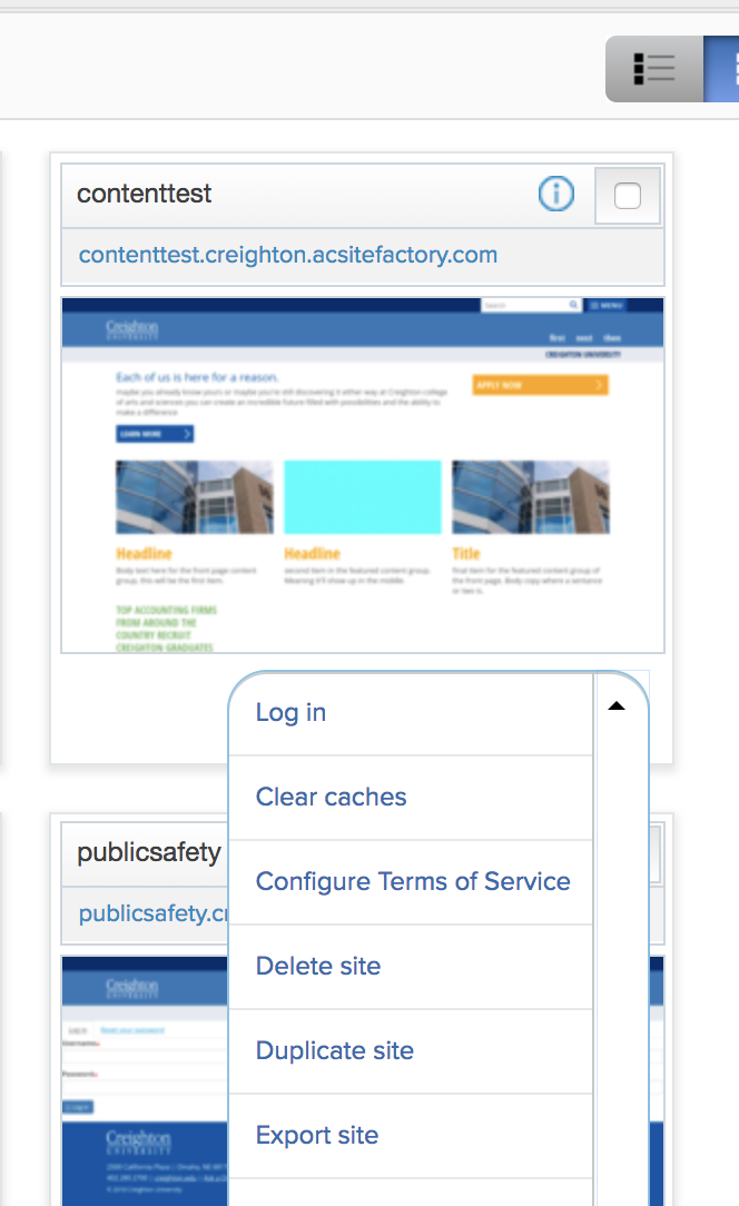cache options